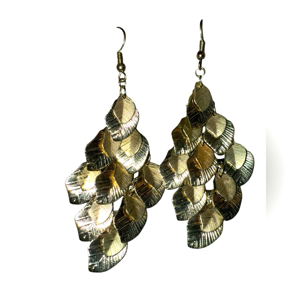 Elegant Gold and Silver Leaf Earrings